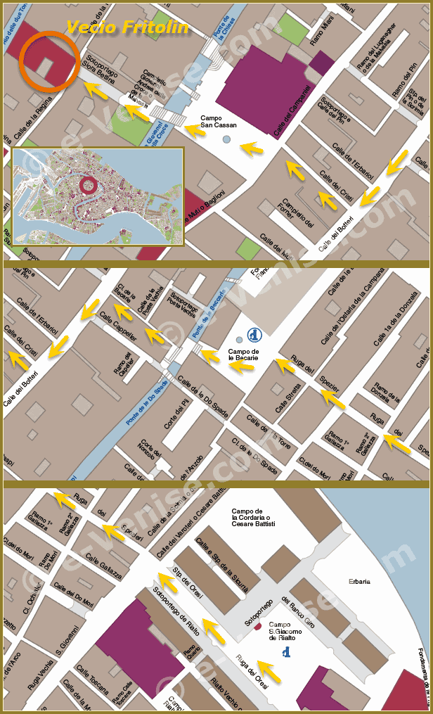 Osteria Vecio Fritolin Plan de Situation à Venise