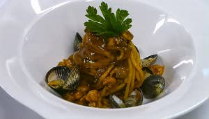 Spaghettis à la sauce de poissons de la Lagune de Venise