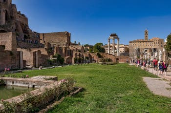 L'Atrium et la maison des Vestales au Forum Romain à Rome en Italie