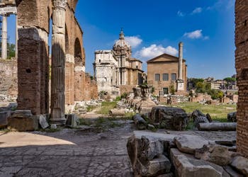 Le Forum Romain et ses ruines, à Rome en Italie
