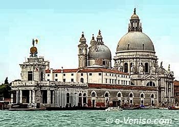 La Dogana da Mar and the church of La Salute at the tip of Dorsoduro in Venice