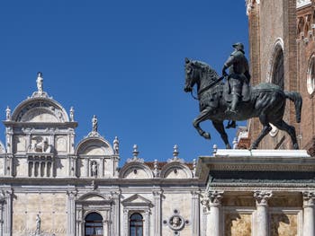 Equestrian statue of Bartolomeo Colleoni by Alessandro Leopardi and Andrea Verrocchio in Venice
