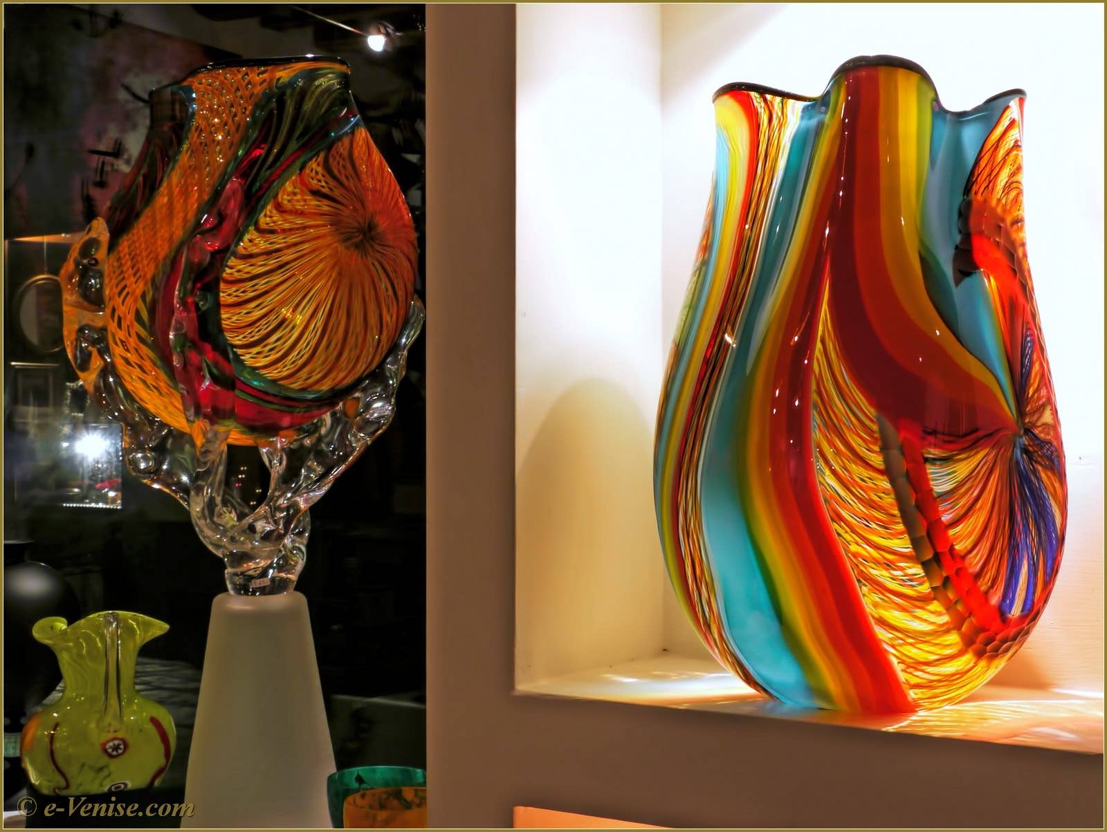 Schiavon Vases en Verre de Murano Venise