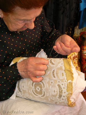The lace-maker and Maestra Emma Vidal in Burano