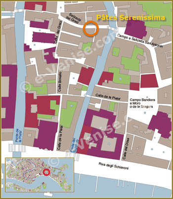 Location Map of Serenissima Pasta in Venice in Italy
