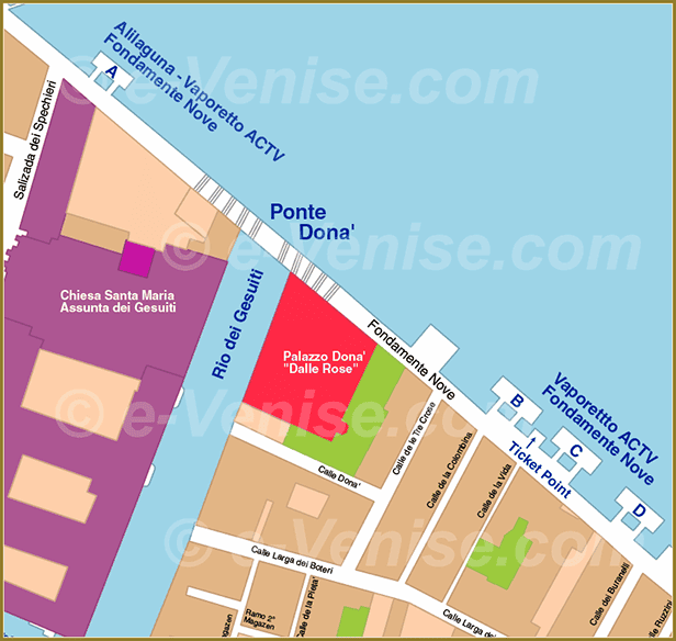 Venise Vaporetto Carte Plan des embarcaderes aux Fondamente Nove Alilaguna ACTV