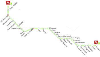 Plan de la Ligne C du Métro de Rome en Italie