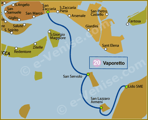 Ligne 20 du Vaporetto à Venise